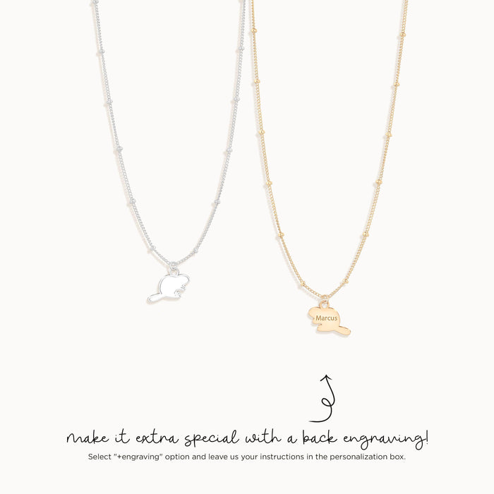 Beaver Pendant Satellite Beady Necklace