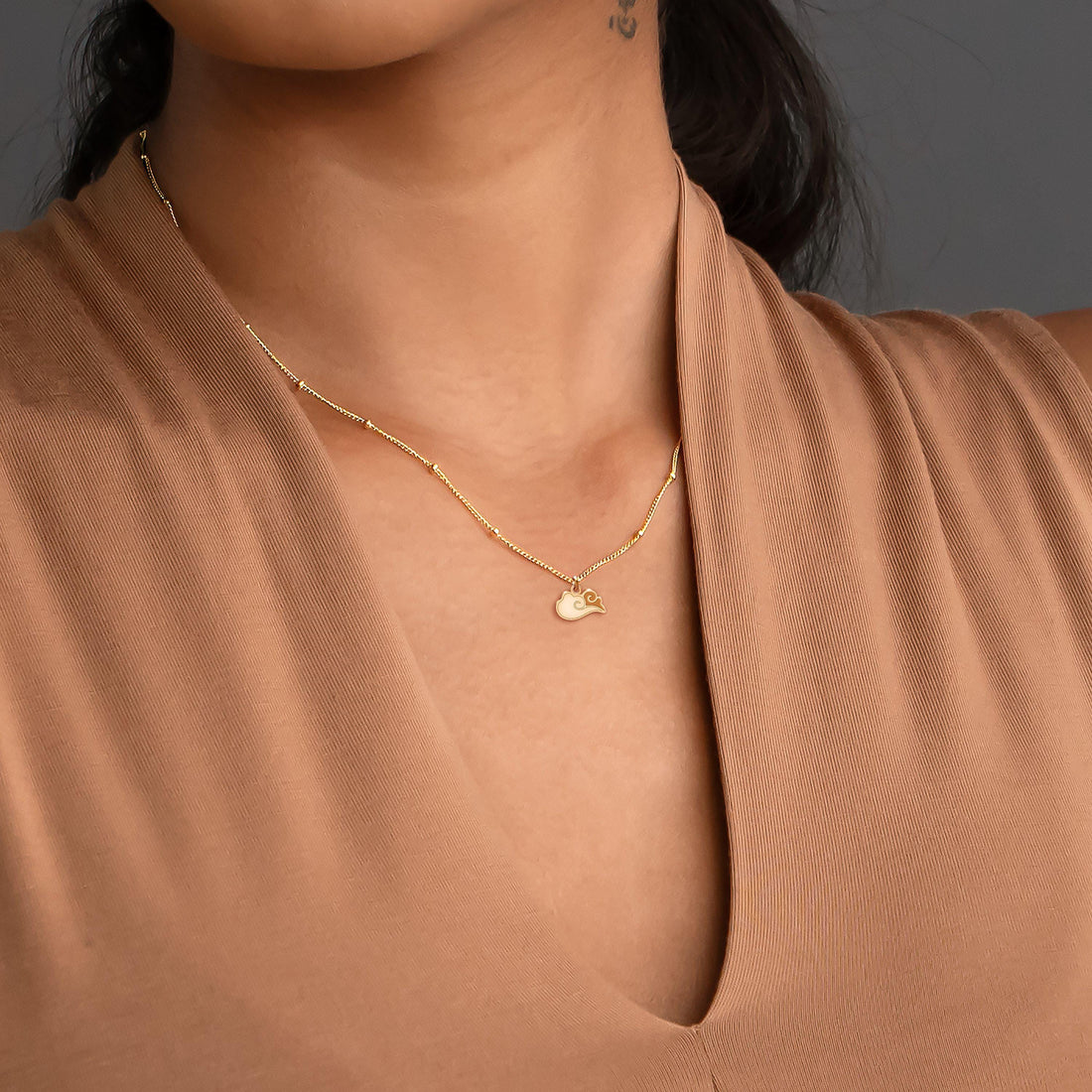 Puffy Cloud Charm Necklace
