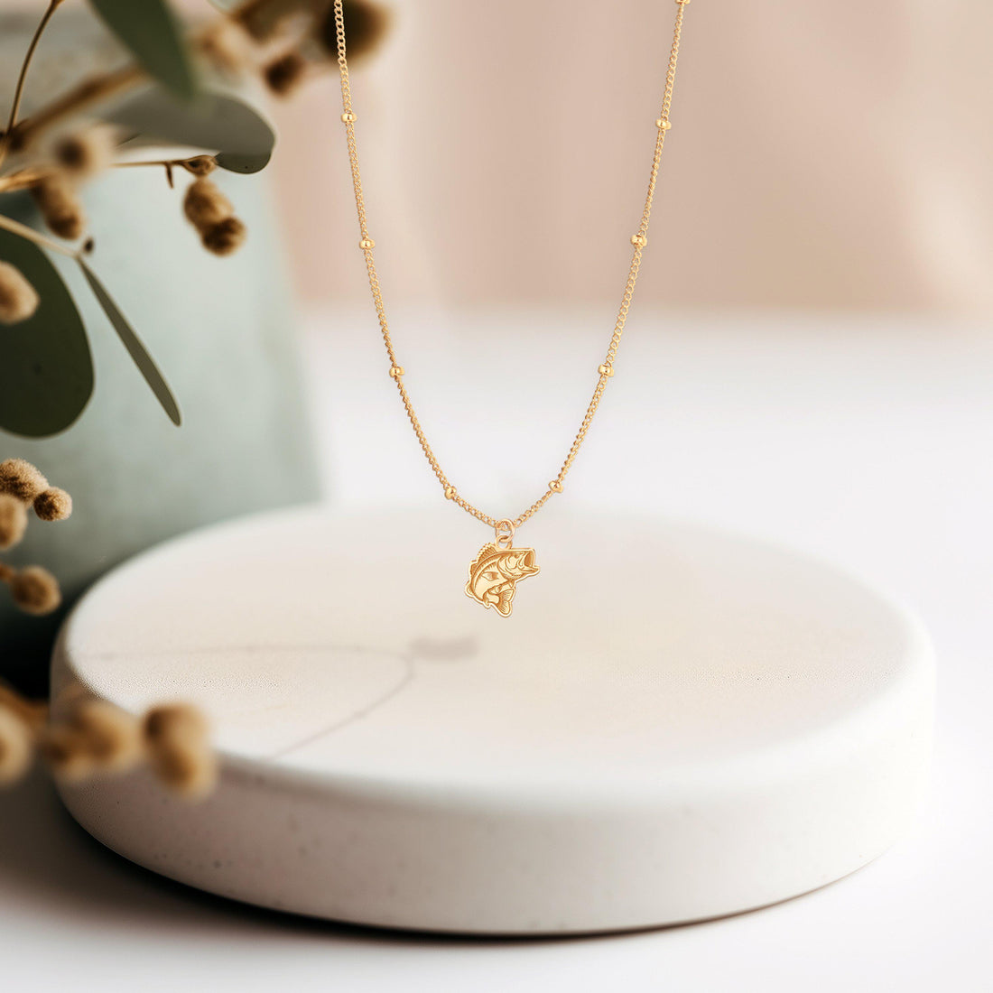 Fish Beady Pendant Beady Necklace