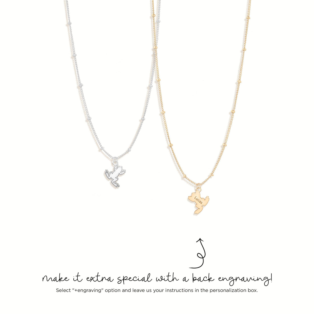 Leaping Frog Pendant Beady Necklace