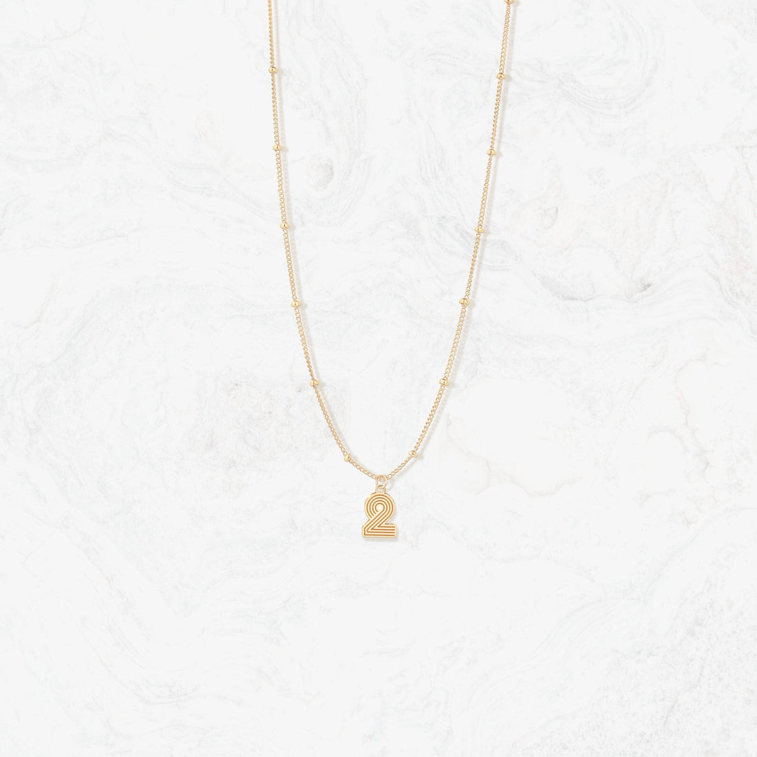 Striped Letter Initial Charm Necklace