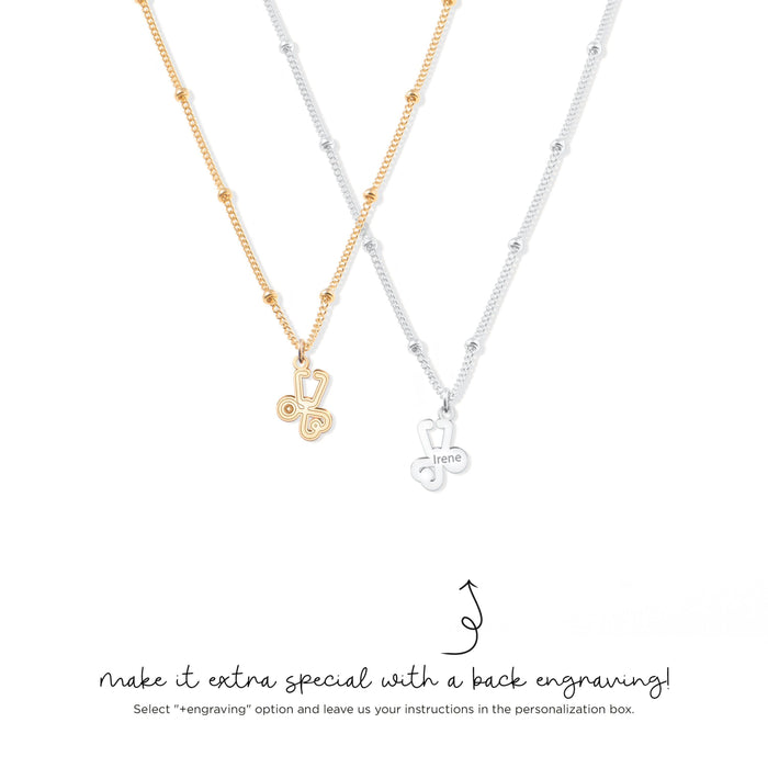 Stethoscope Heartbeat Charm Necklace