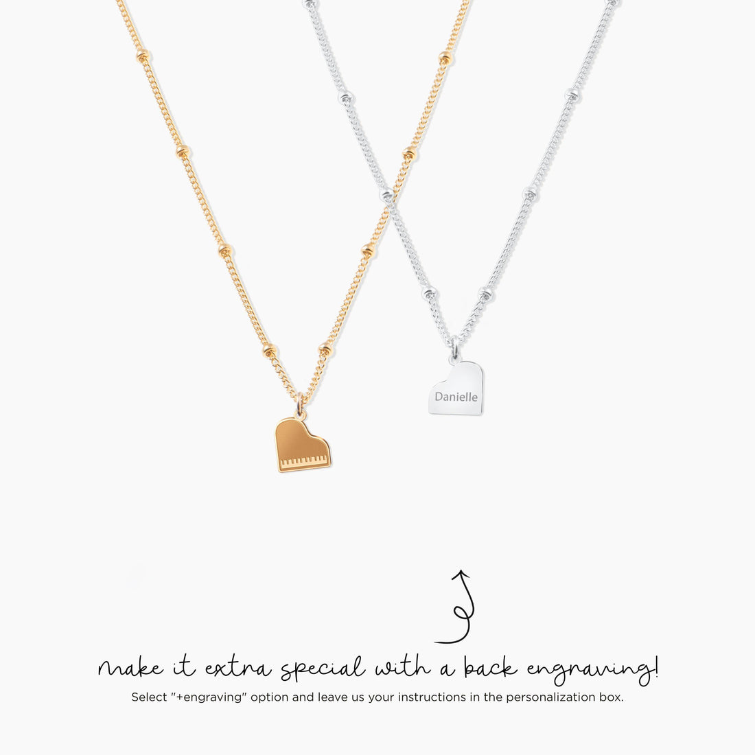 Grand Piano Classic Pendant Beady Necklace