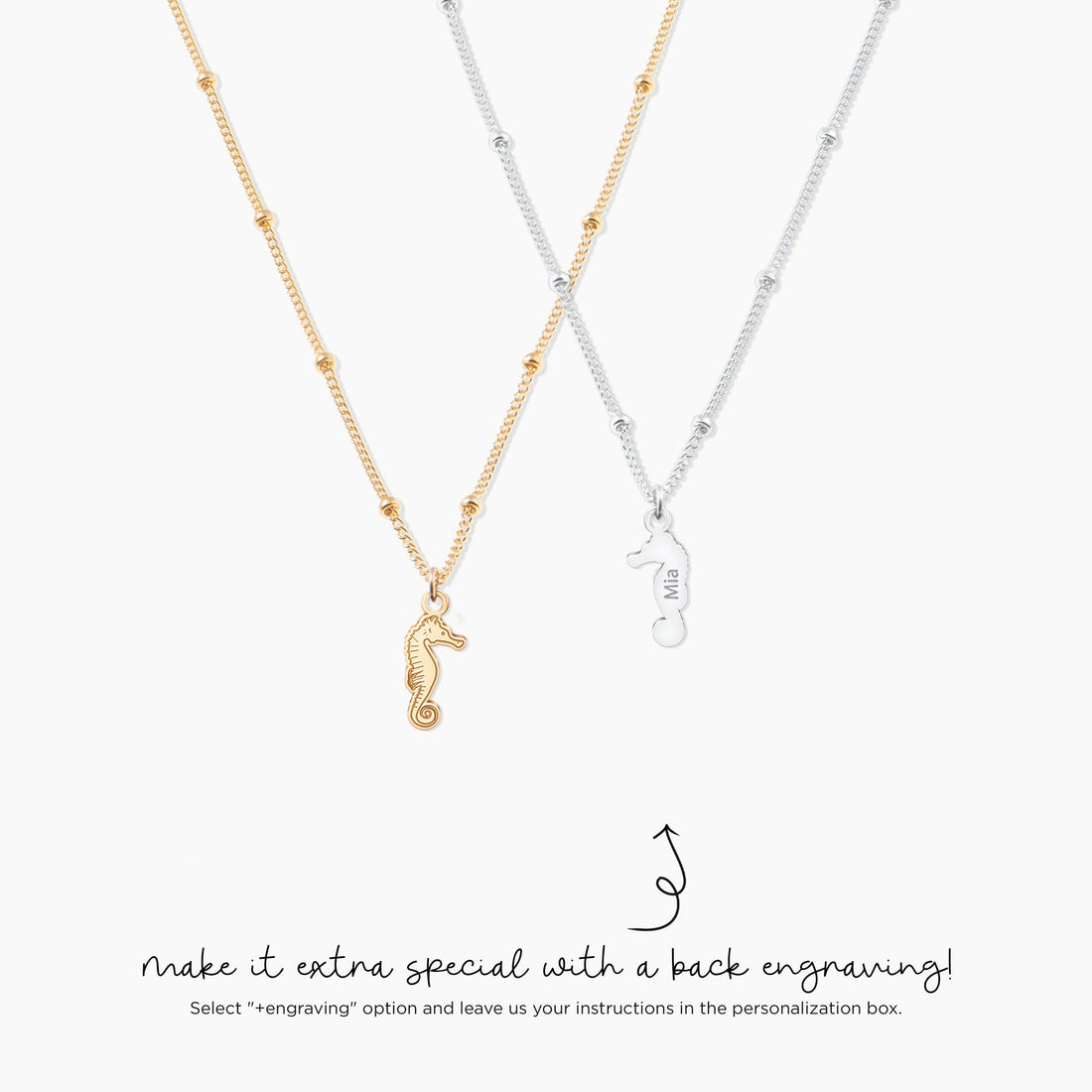 Ocean Seahorse Charm Necklace