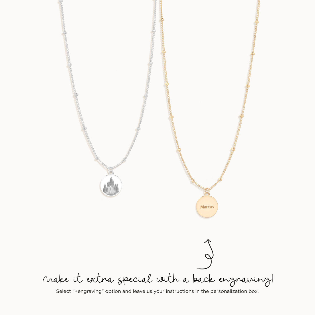 Trees Satellite Pendant Beady Necklace