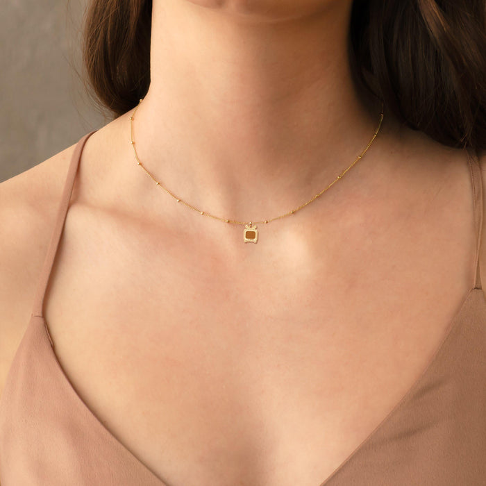 Retro Tv Lover Charm Necklace
