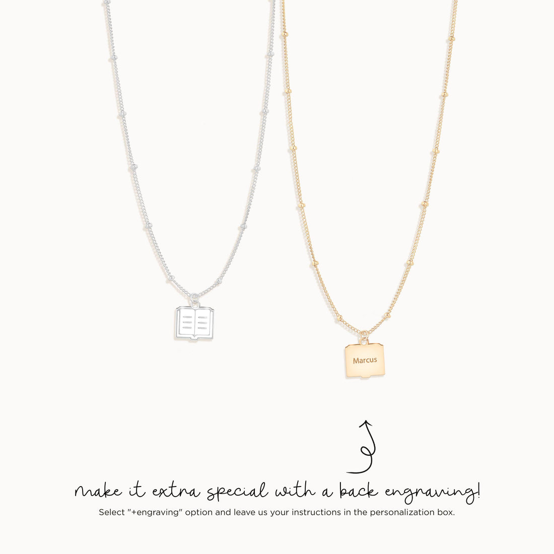 Open Book Charm Necklace