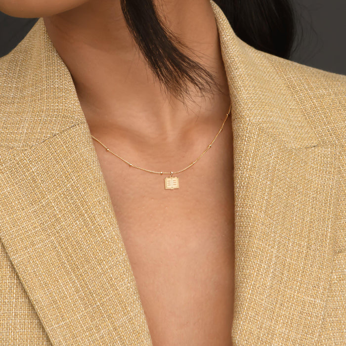 Open Book Charm Necklace