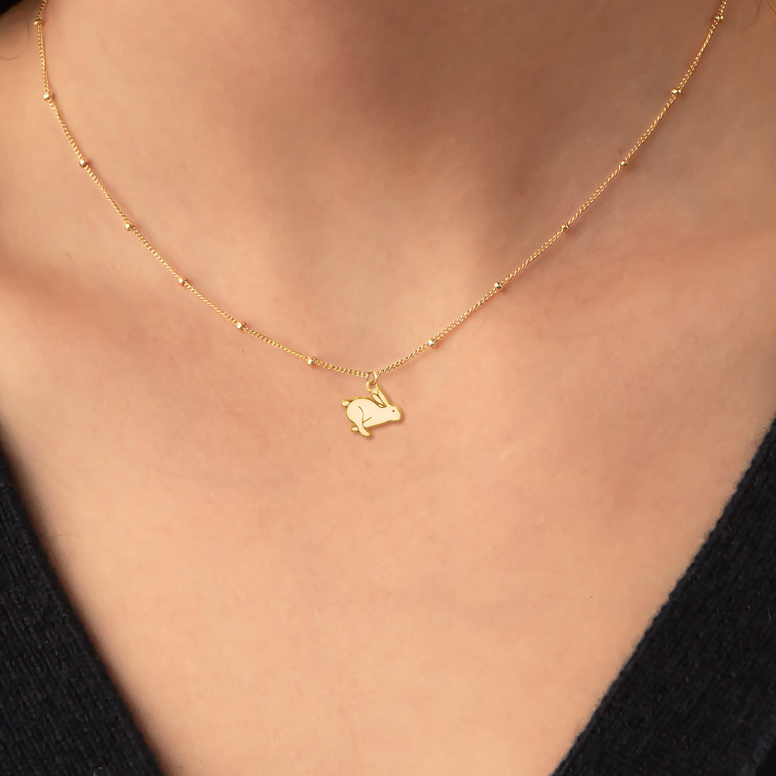 Bunny Beady Pendant Necklace