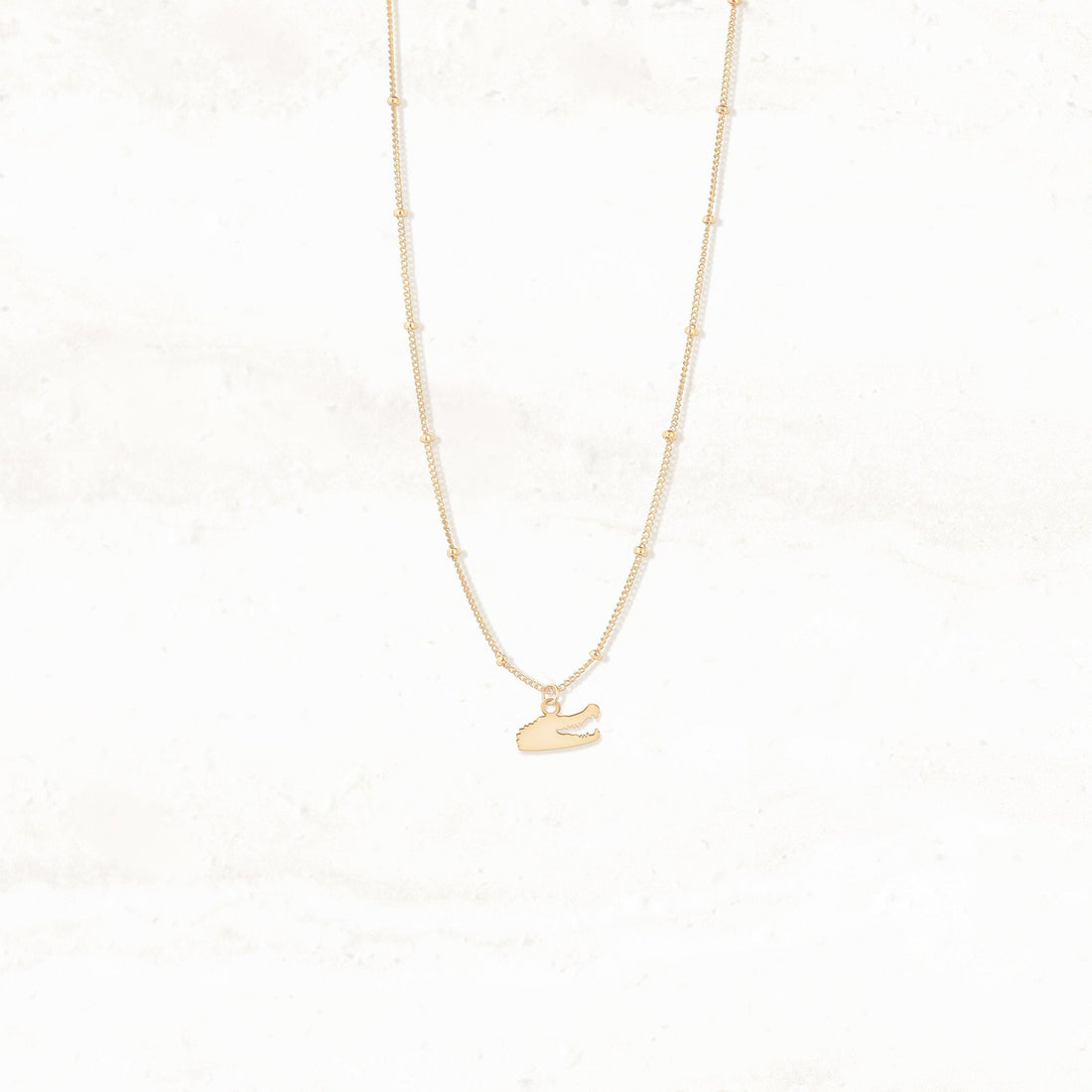 Alligator Head Pendant Beady Necklace