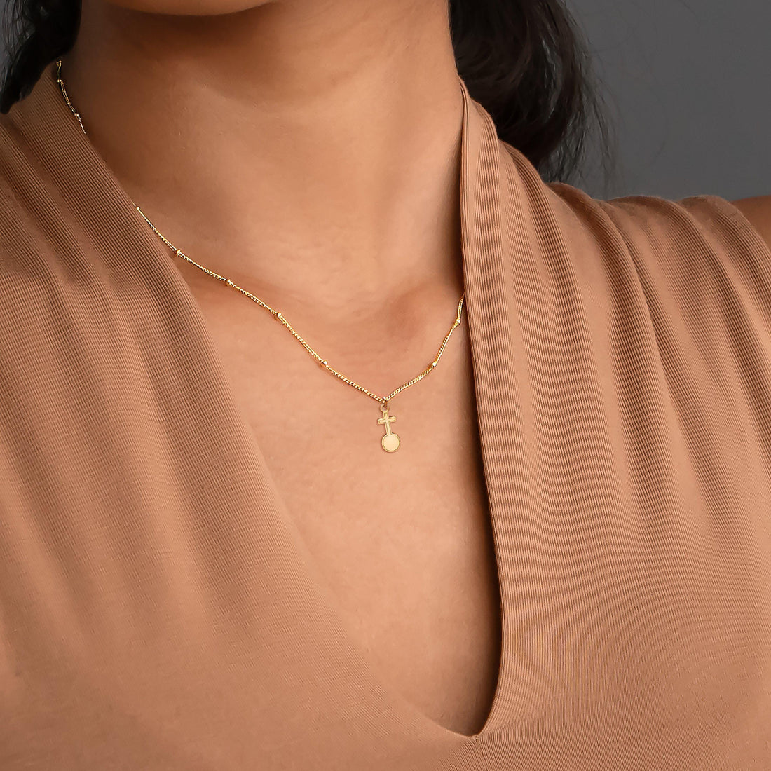 Faith Cross Pendant Beady Necklace