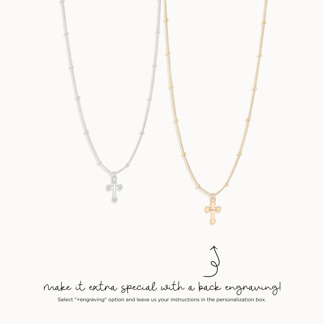 Saviour Cross Charm Necklace