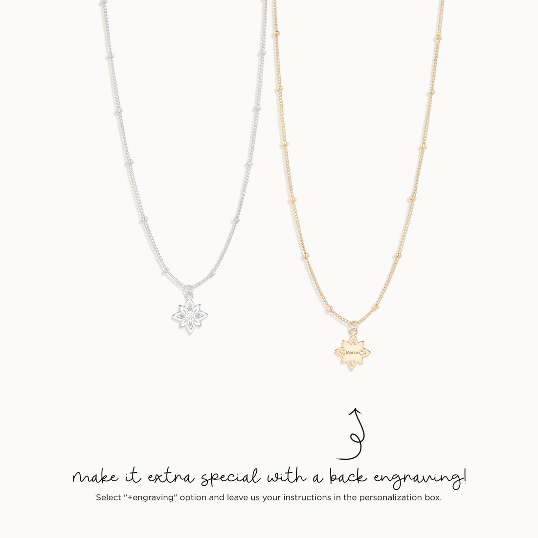 Flower Charm Beady Necklace