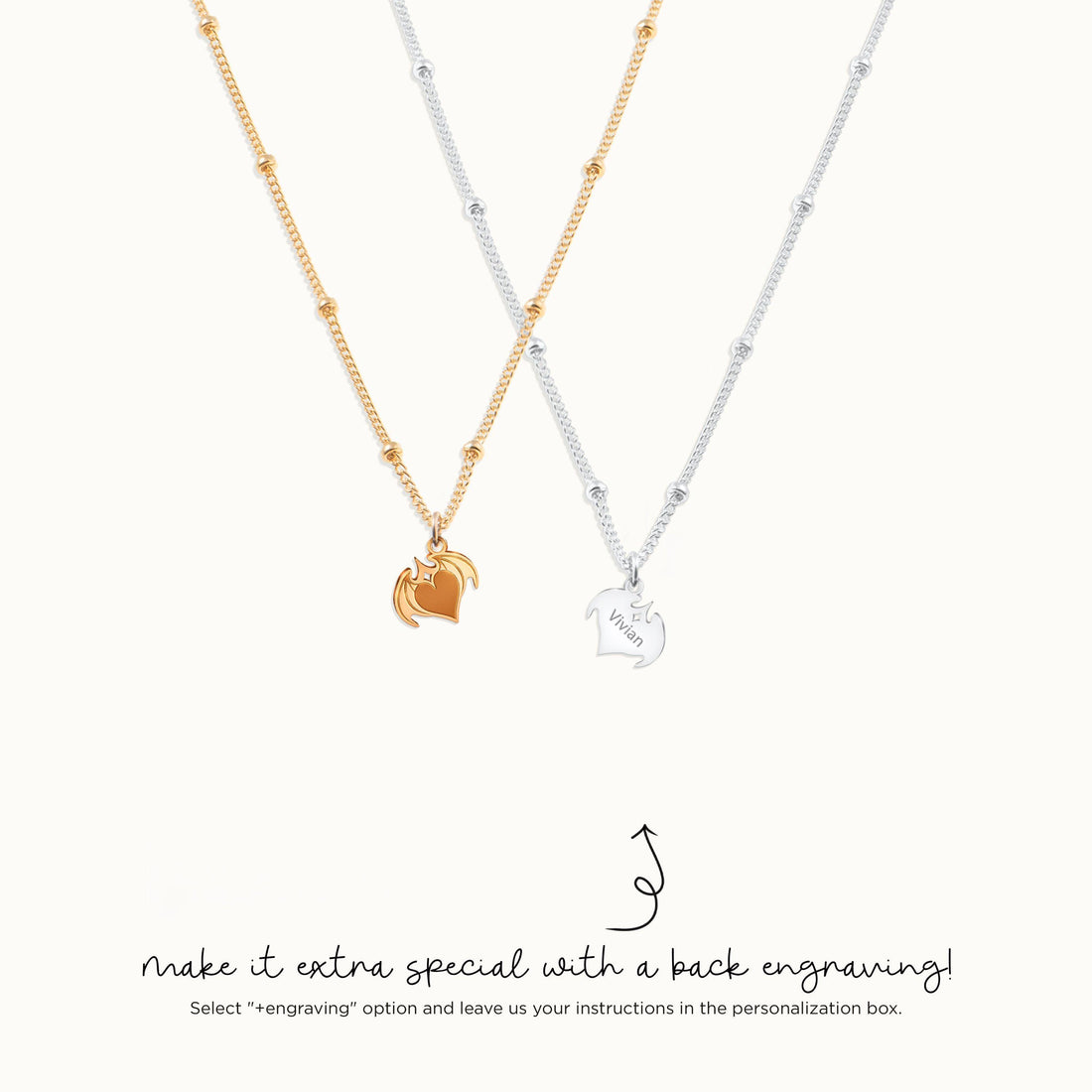 Devil Heart Pendant Beady Necklace