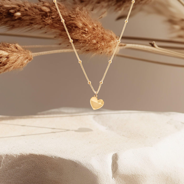 Rainbow Heart Charm Necklace
