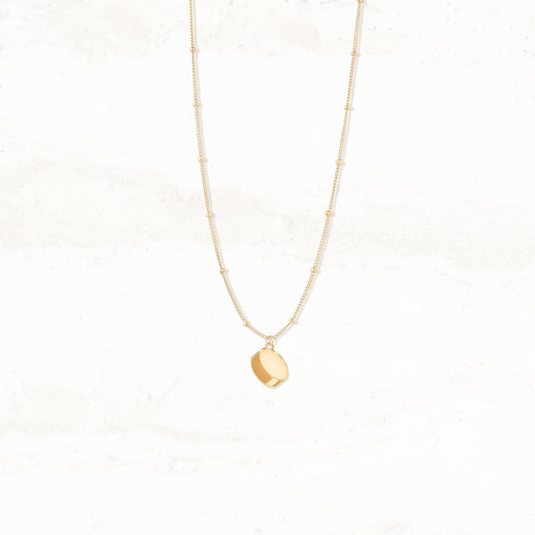 Hockey Puck Sports Charm Necklace