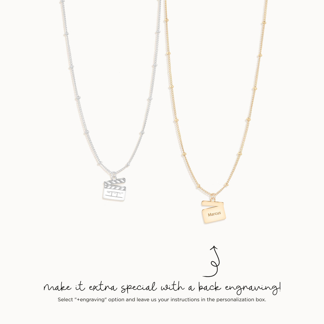 Clapperboard Pendant Beady Necklace