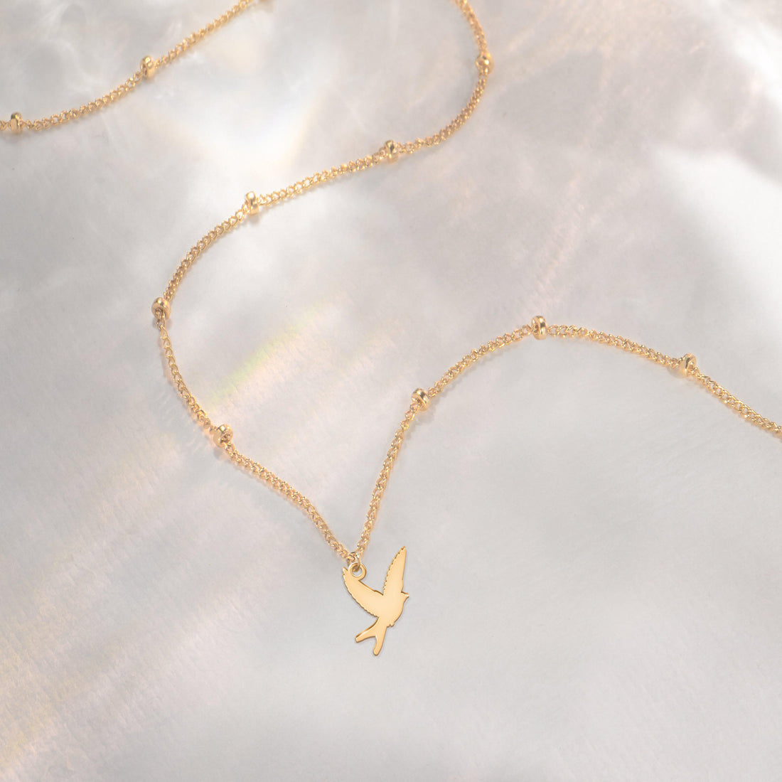 Flying Swallow Charm Necklace