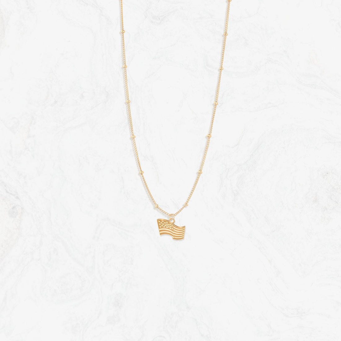 Patriotic USA Flag Charm Necklace