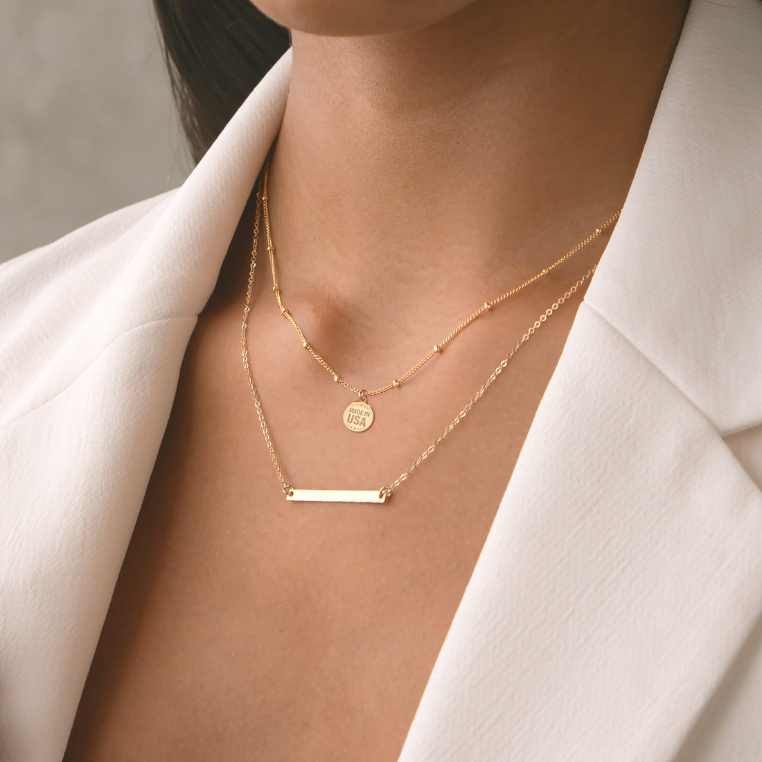Made In USA Disc Beady Necklace