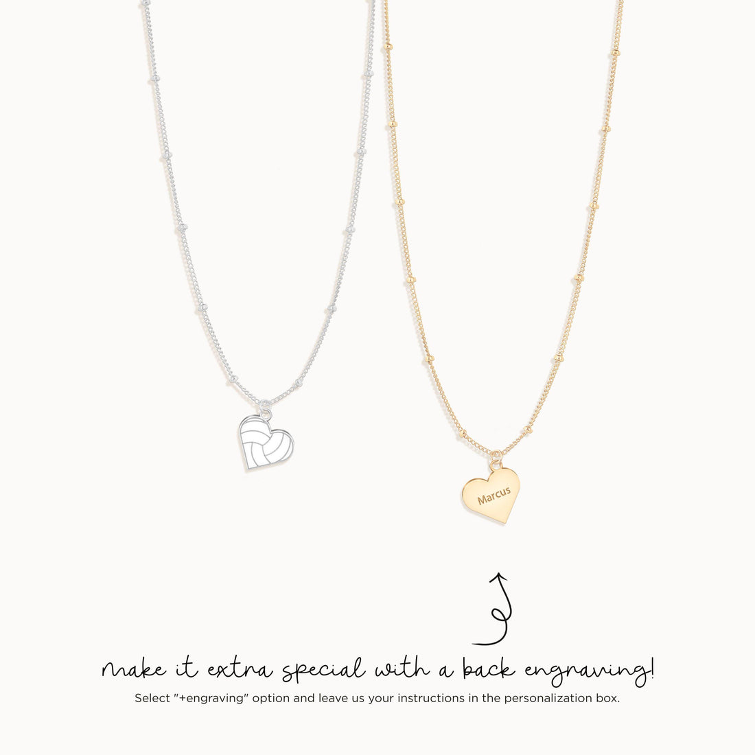 I Heart Volleyball Charm Necklace