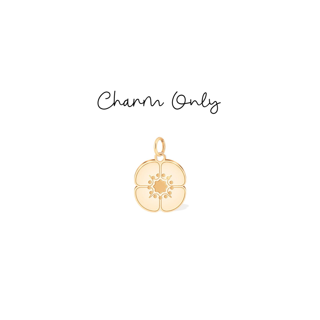 Textured Four-Petal Flower Charm