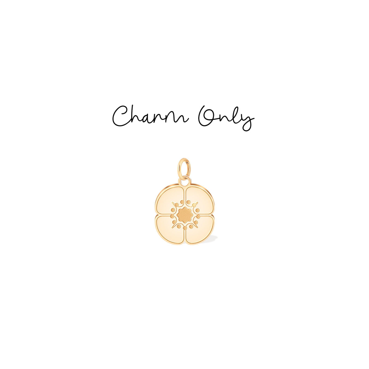 Textured Four-Petal Flower Charm