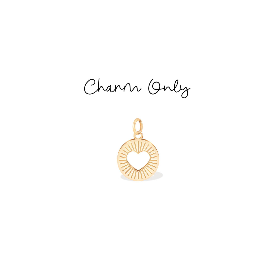 Sunburst Heart Charm Pendant