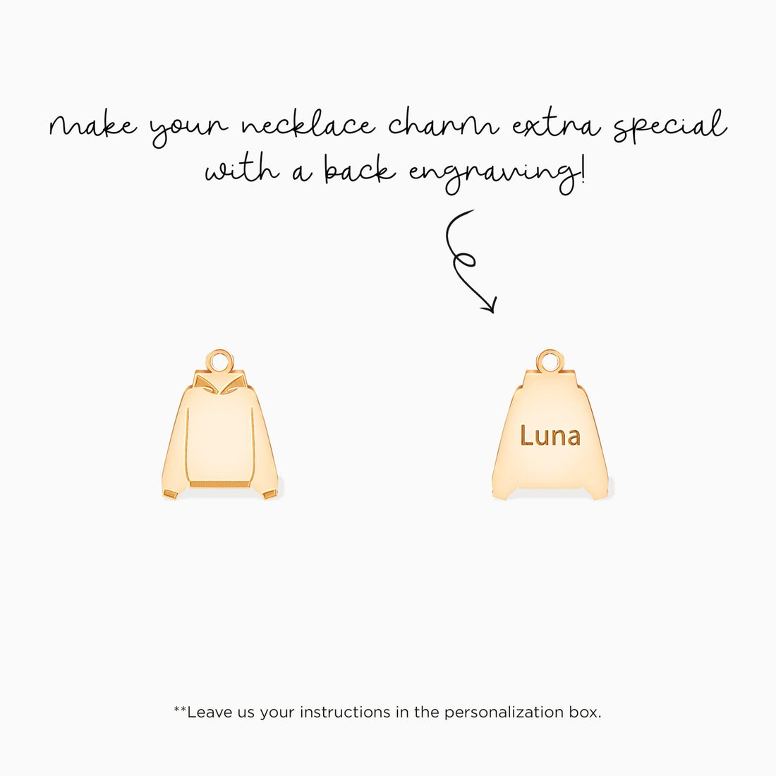 Minimal Front View Sweatshirt Charm Pendant
