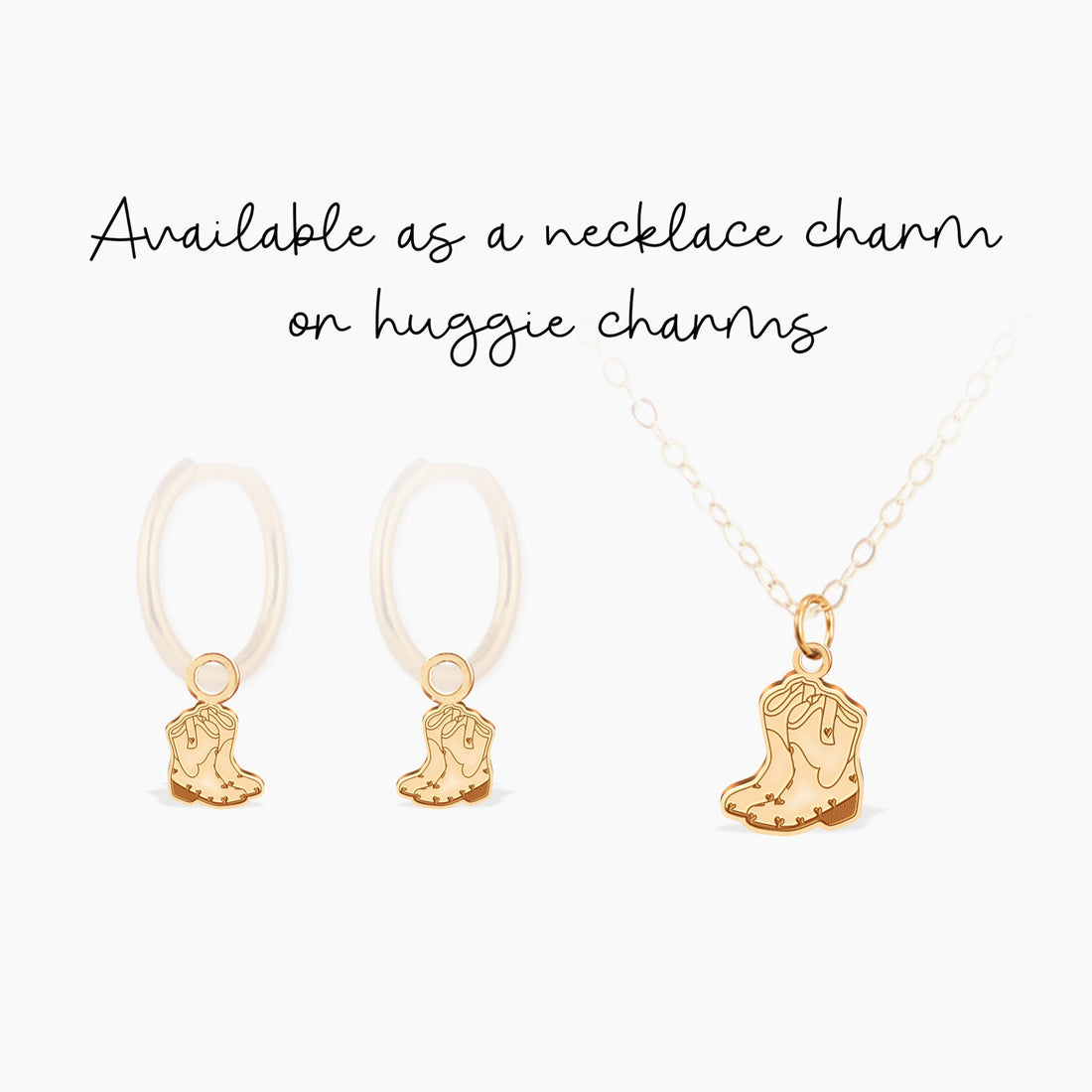 Heart Western Boot Charm Pendant