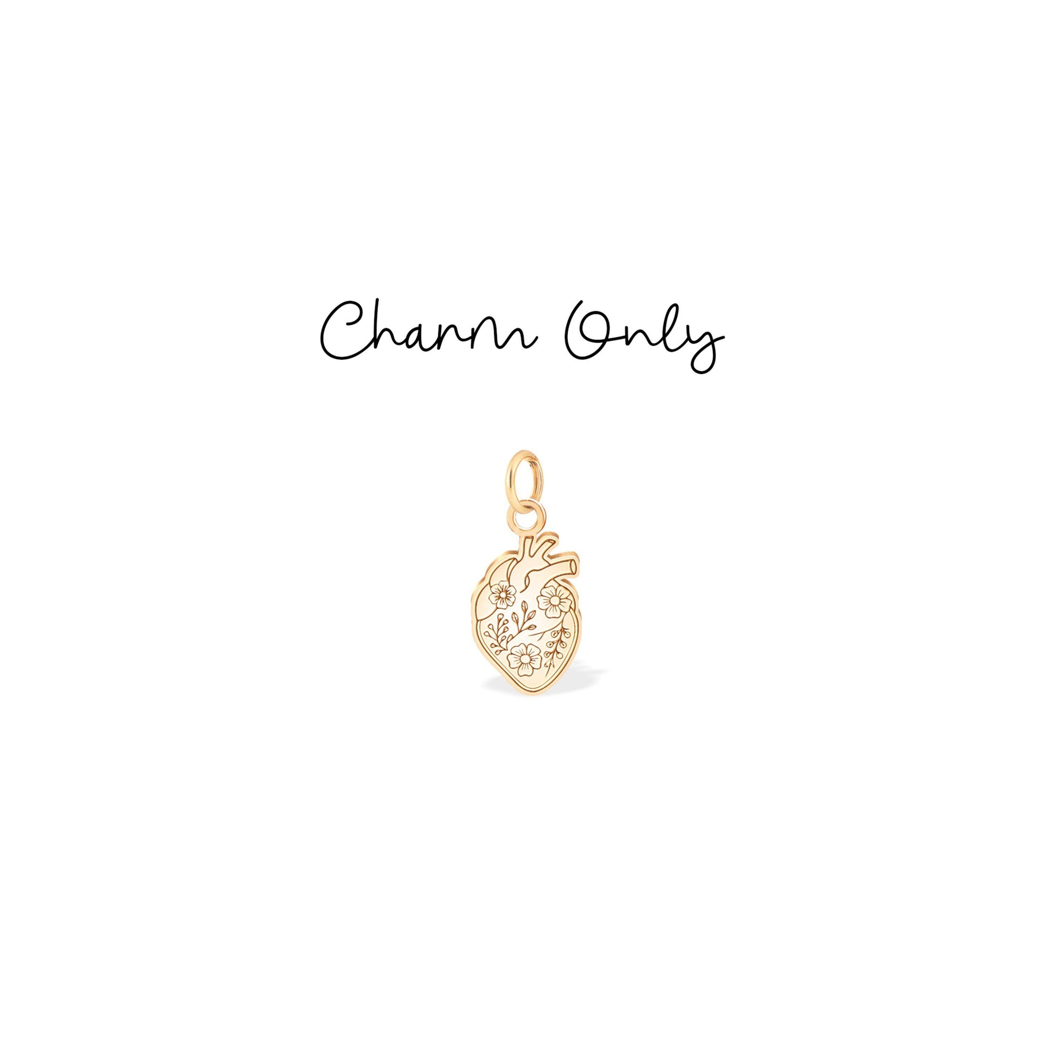 Blooming Heart Flower Charm Pendant