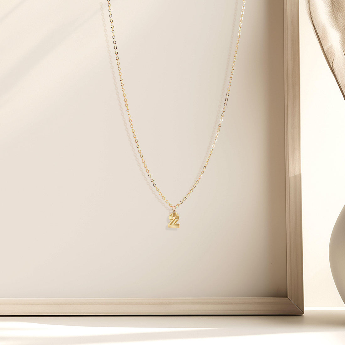 Striped Alphabet Initial Pendant Necklace