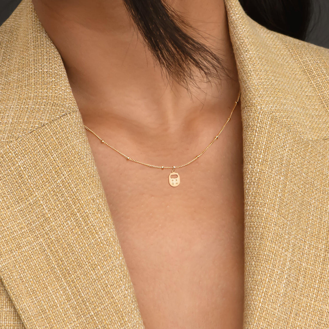 Calculator Pendant Beady Necklace