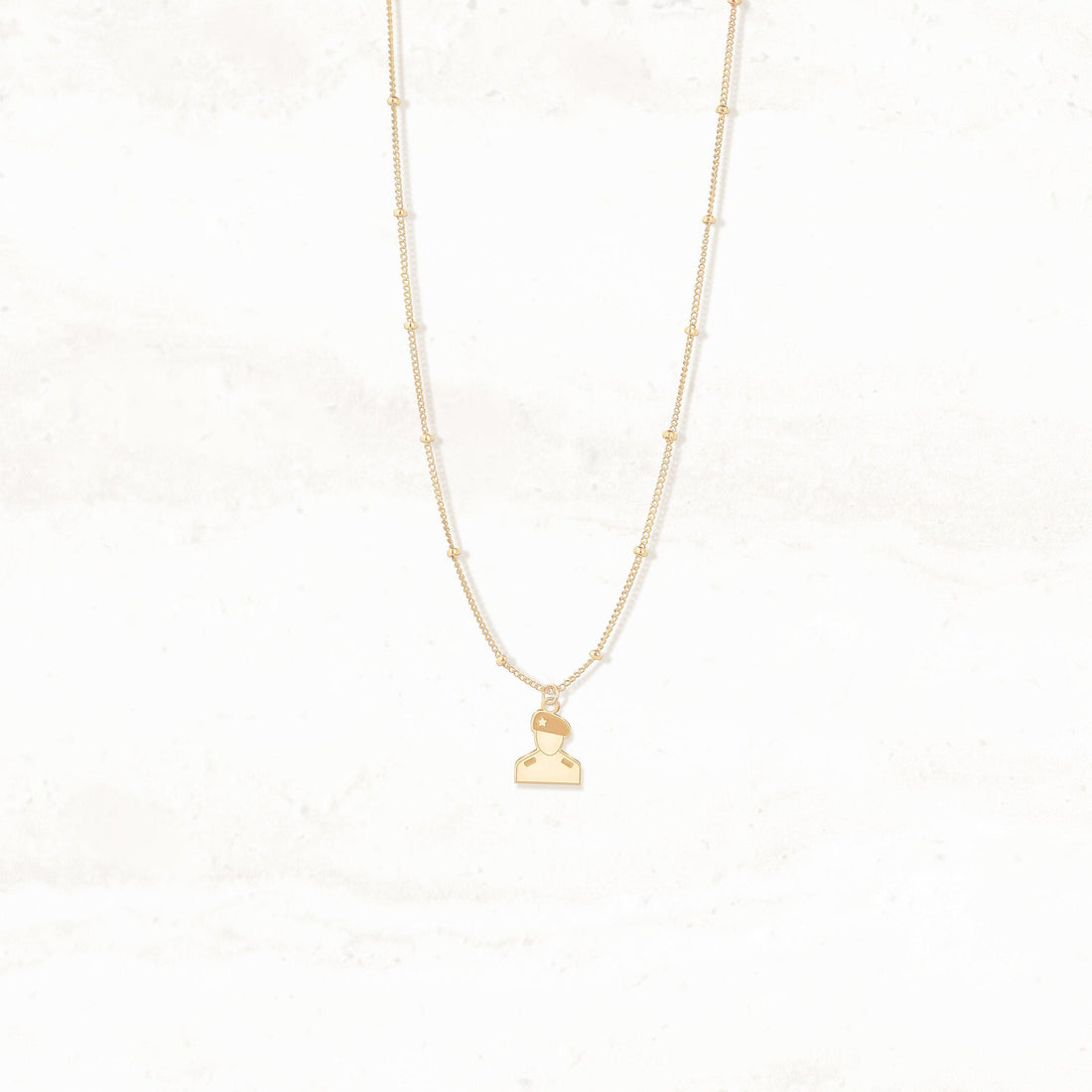 Military Army Police Beaded Pendant Necklace