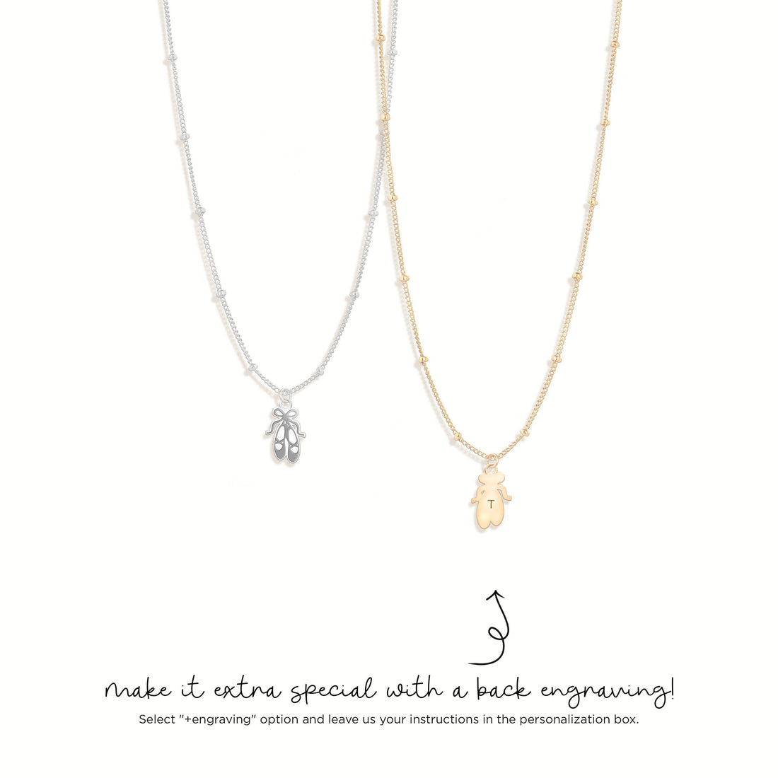Ballet Pointe Shoes Pendant Beady Necklace