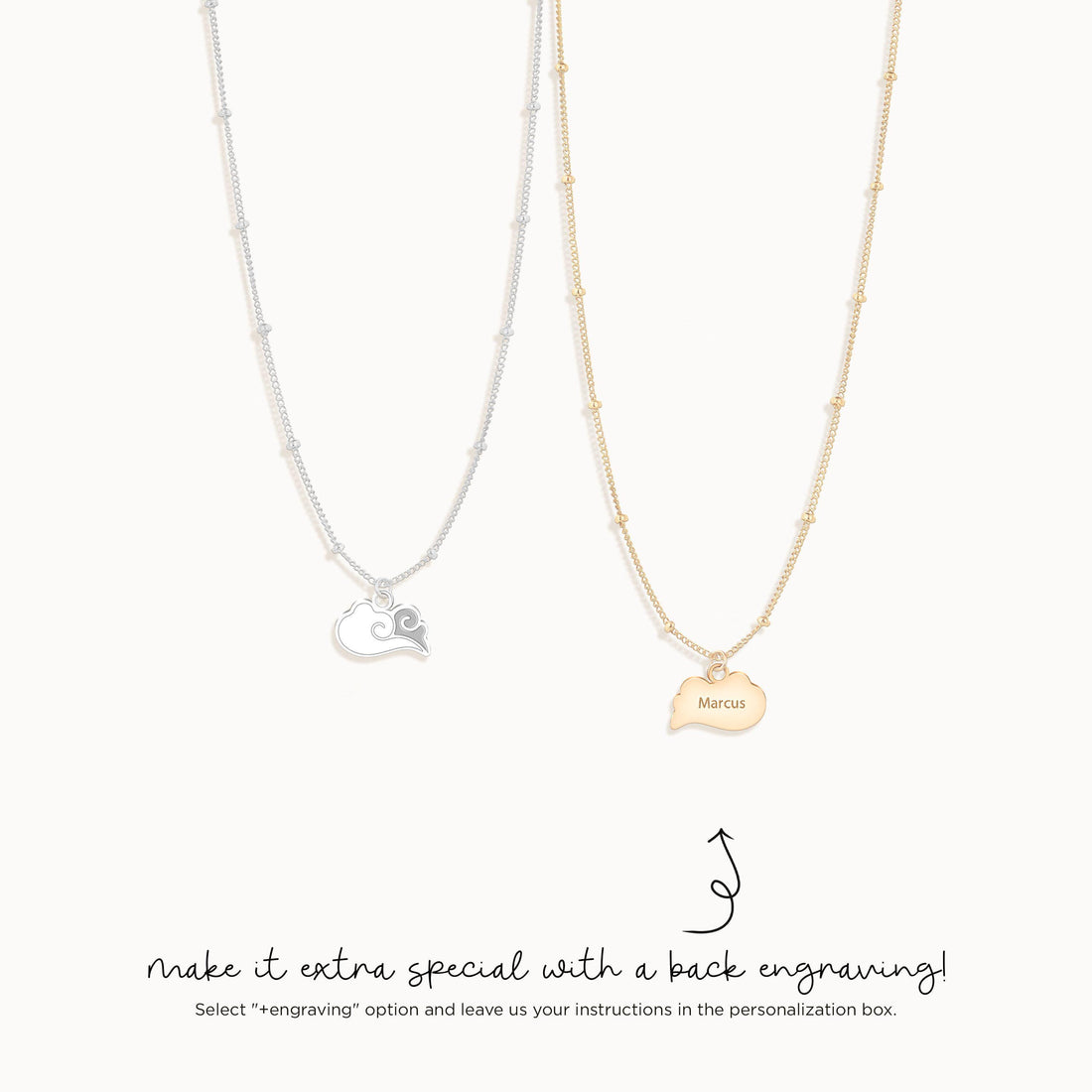 Kawaii Puffy Cloud Charm Necklace