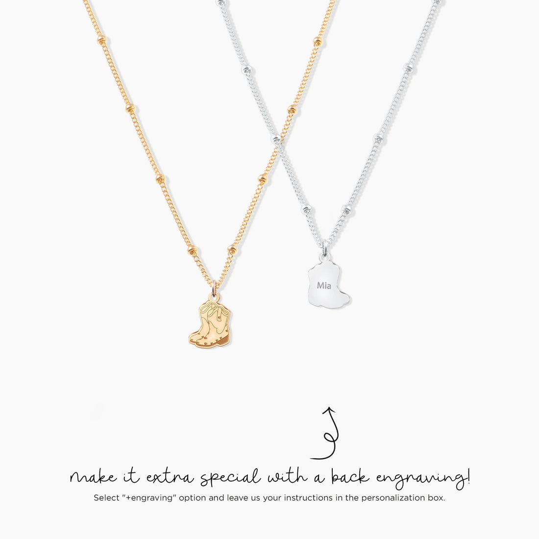 Cowboy Boot Beady Necklace