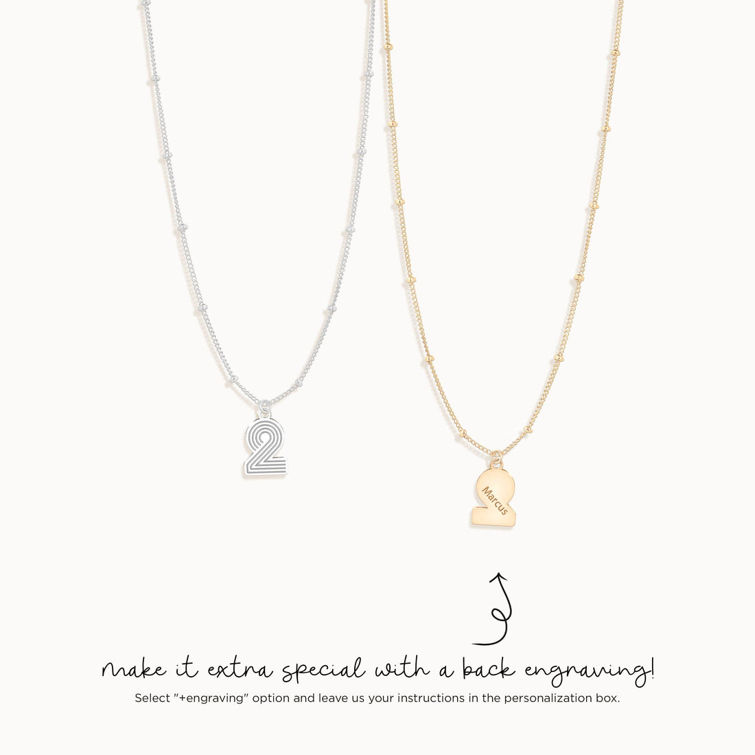 Striped Letter Initial Charm Necklace