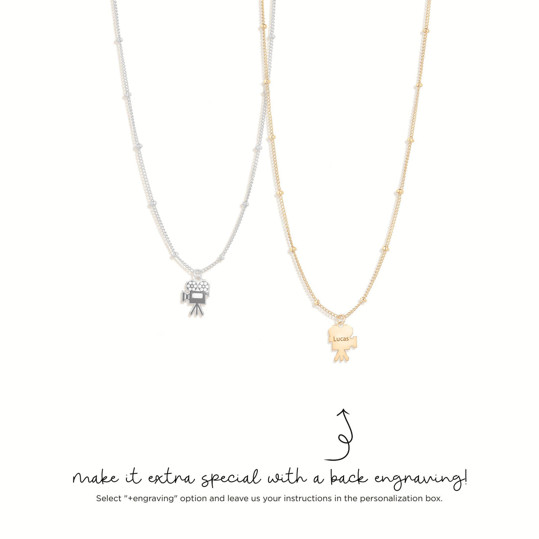 Film Camera Pendant Beady Necklace