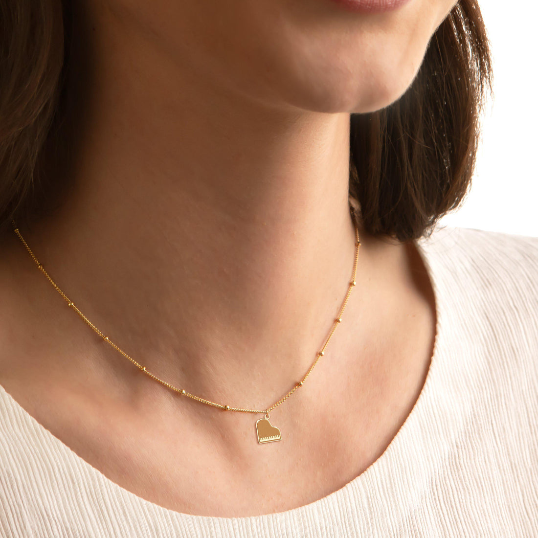 Grand Piano Classic Pendant Beady Necklace
