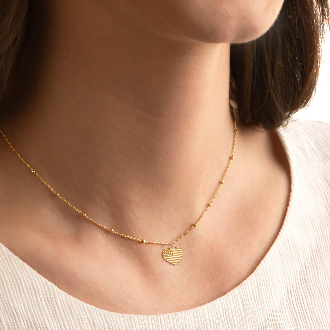 Patriotic USA Heart Charm Necklace