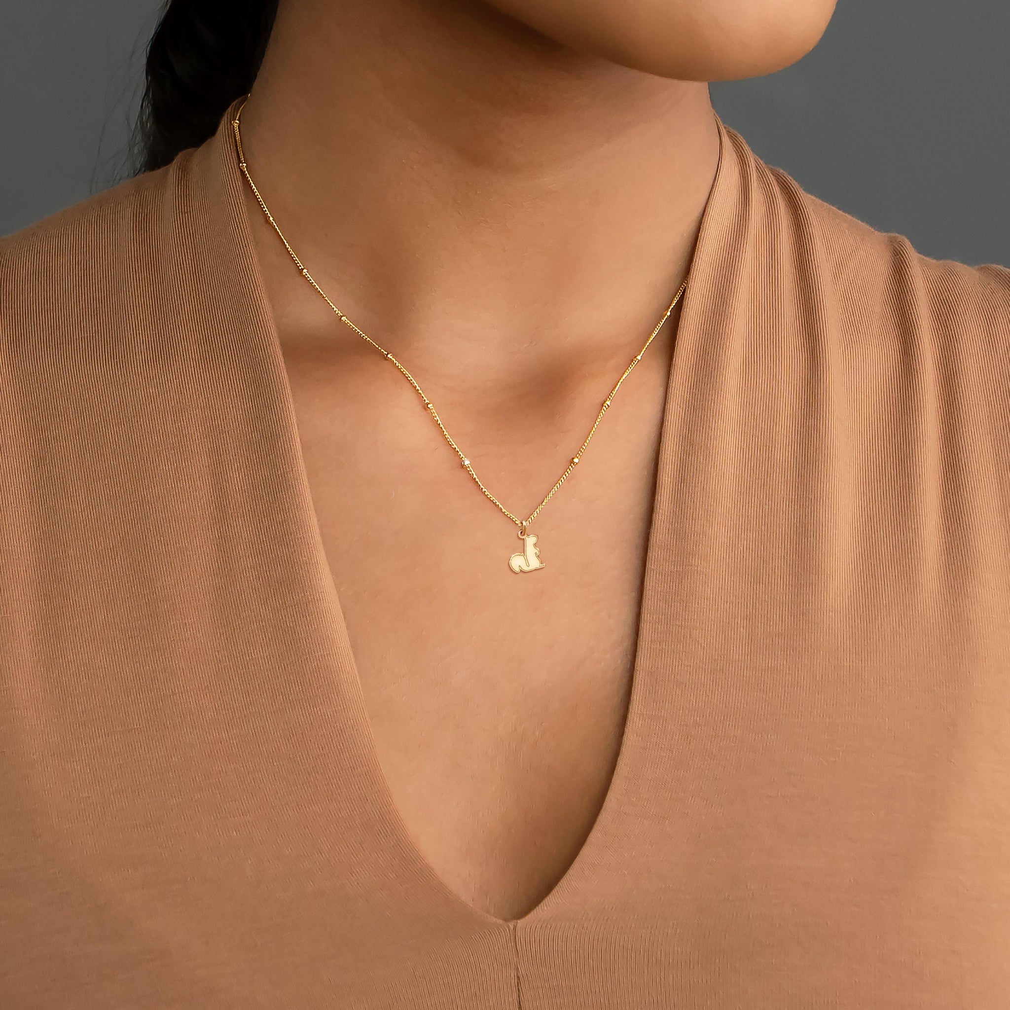 Standing Squirrel Critter Charm Necklace