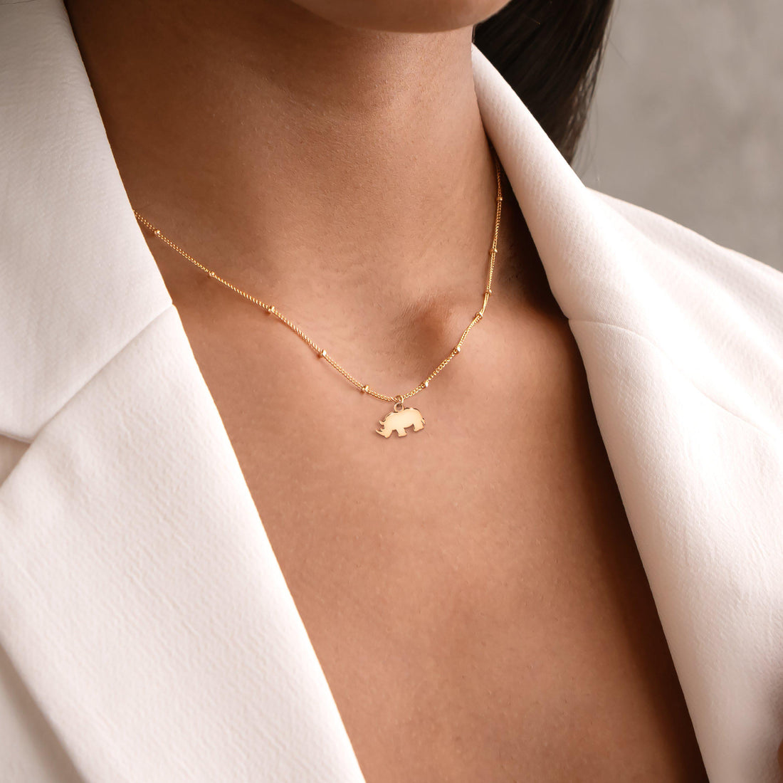 Rhino Safari Charm Necklace