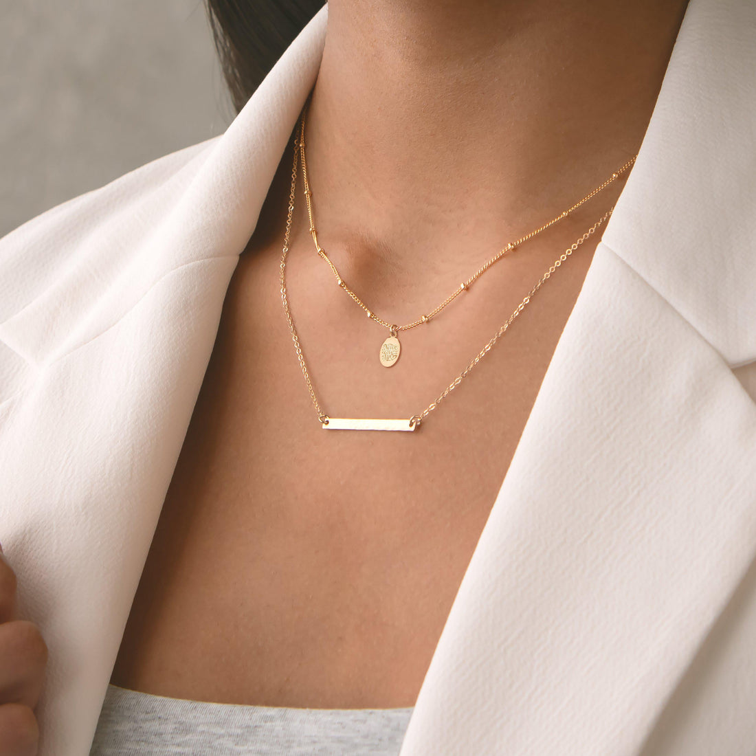 Engraved Never Give Up Charm Necklace