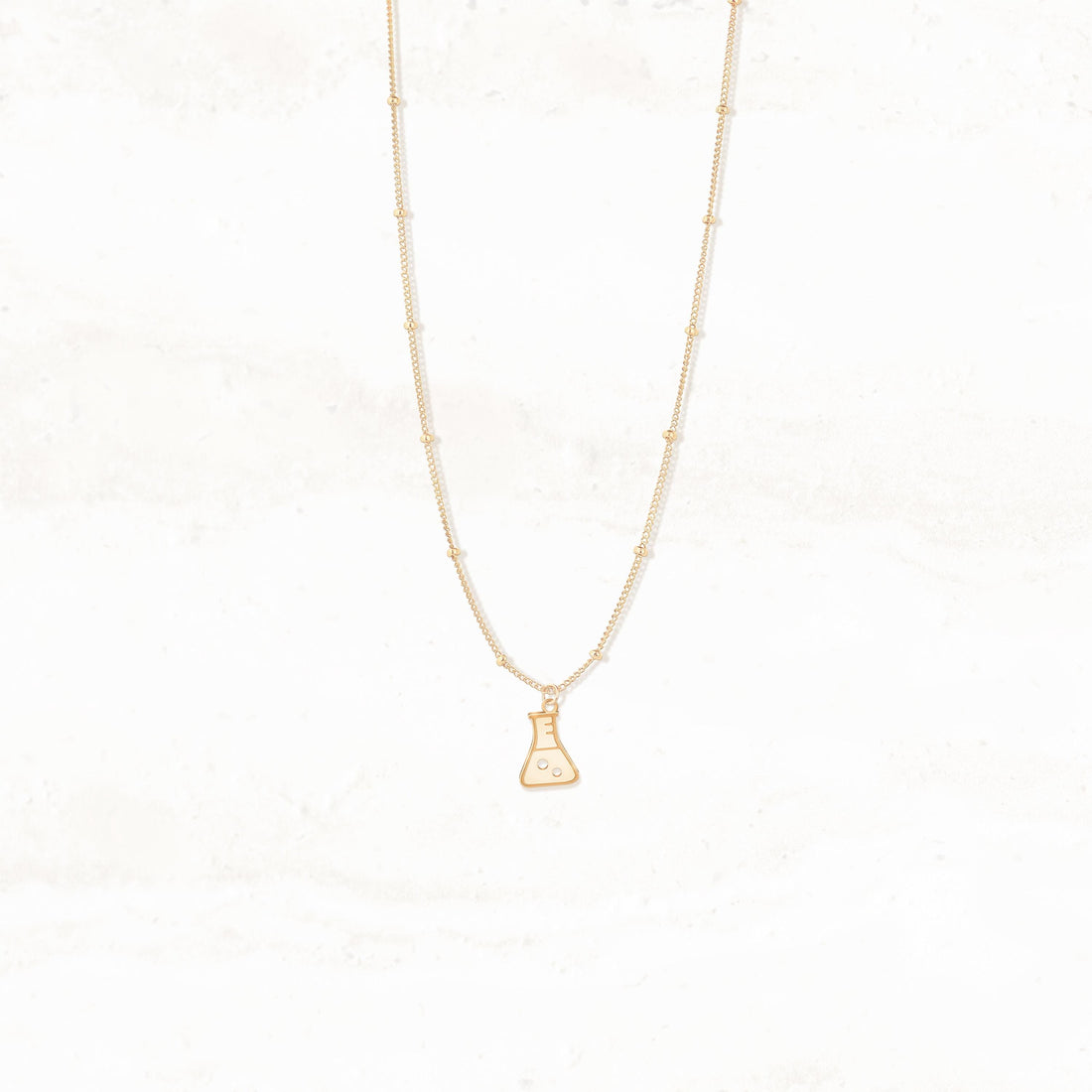 Lab Science Flask Beaker Charm Necklace