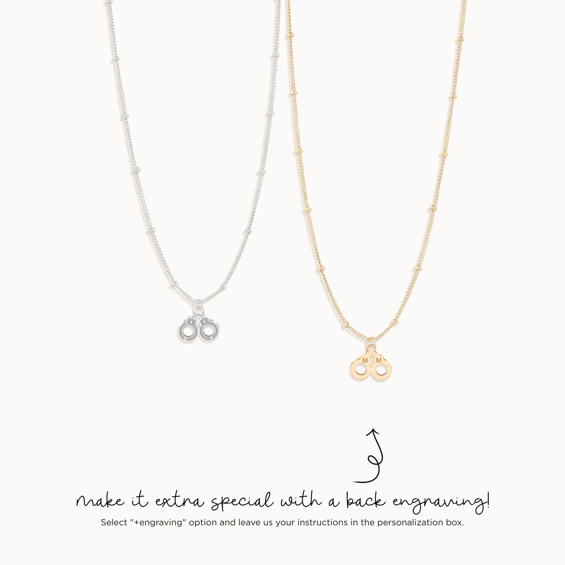 Police Handcuffs Charm Necklace