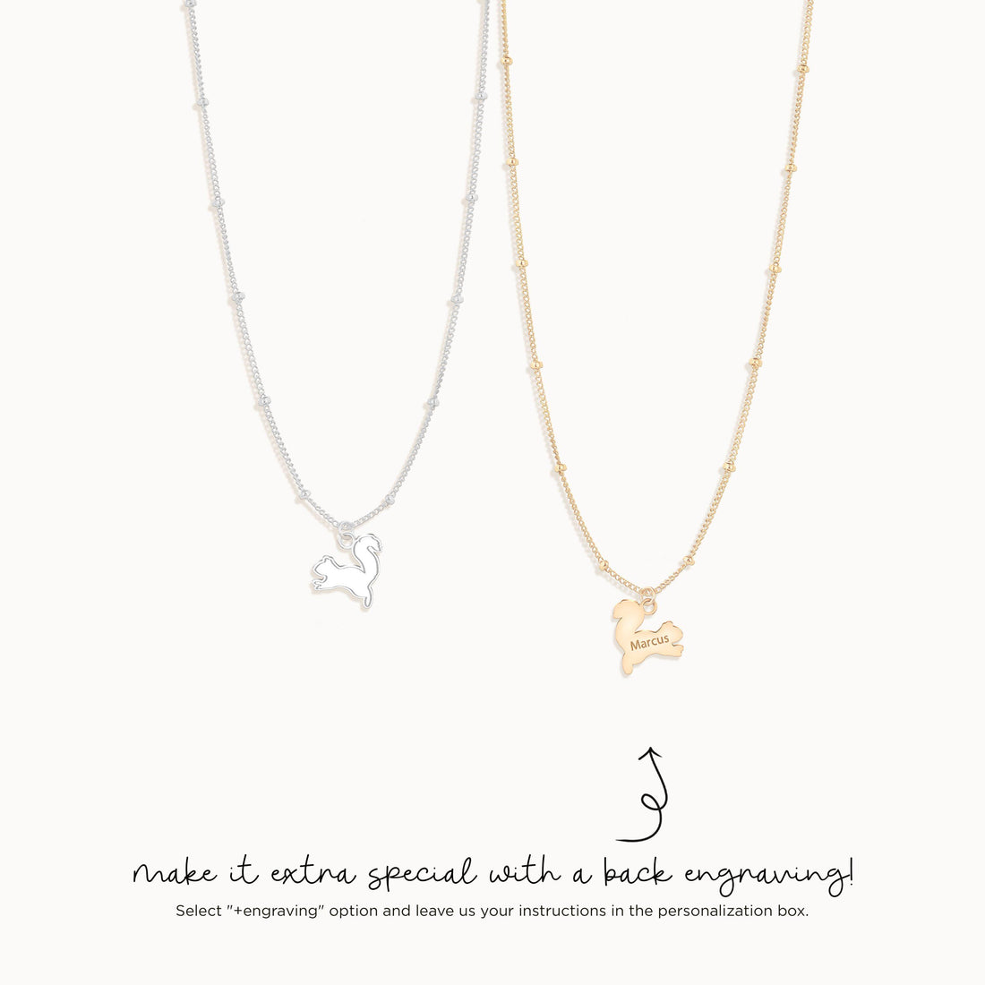 Leaping Squirrel Pendant Beady Necklace