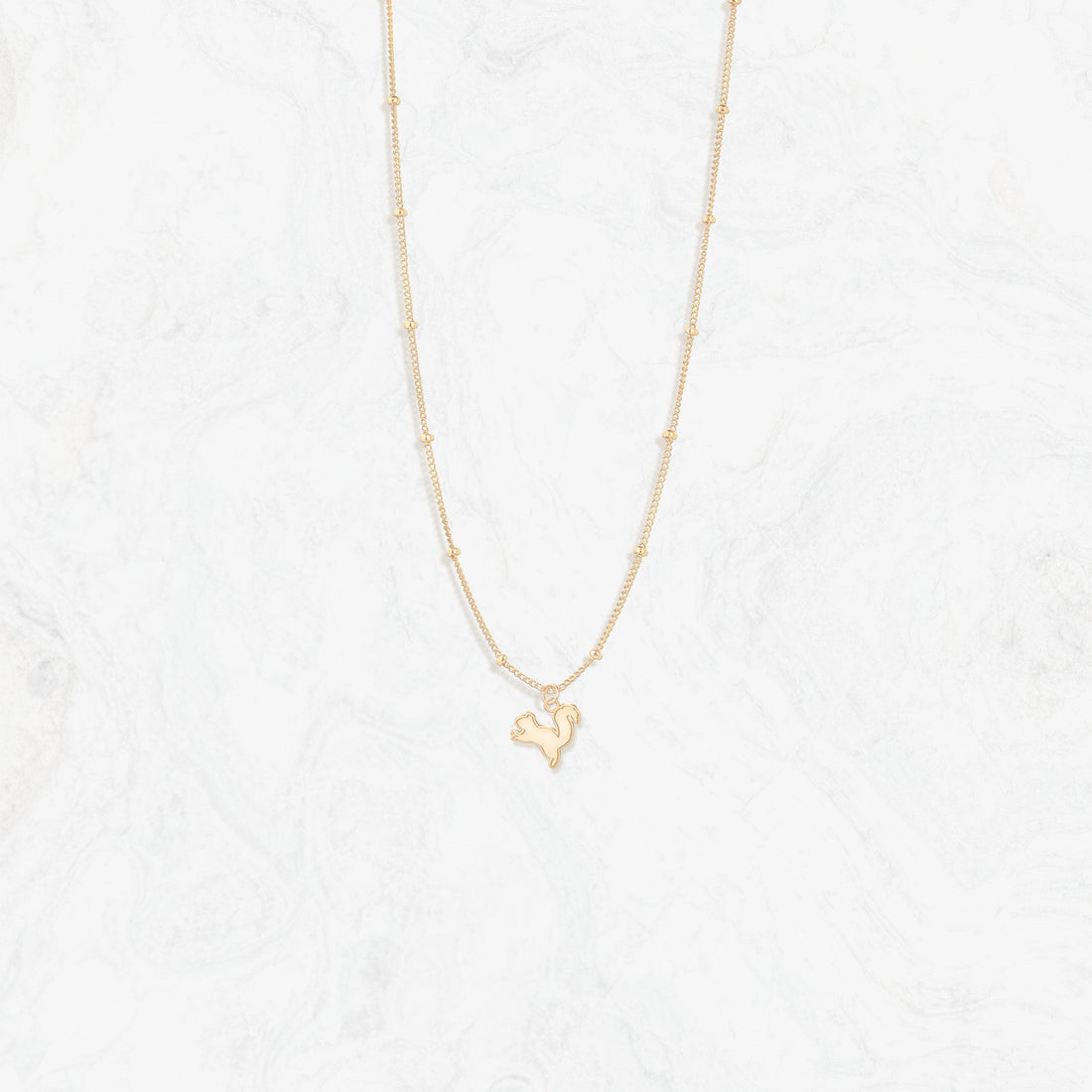 Leaping Squirrel Charm Necklace