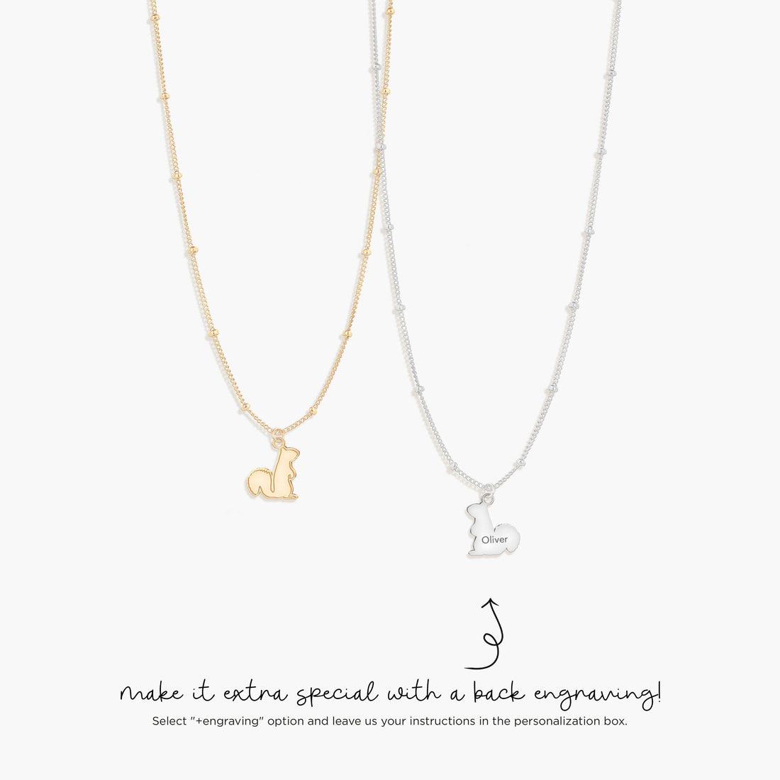 Standing Squirrel Critter Charm Necklace