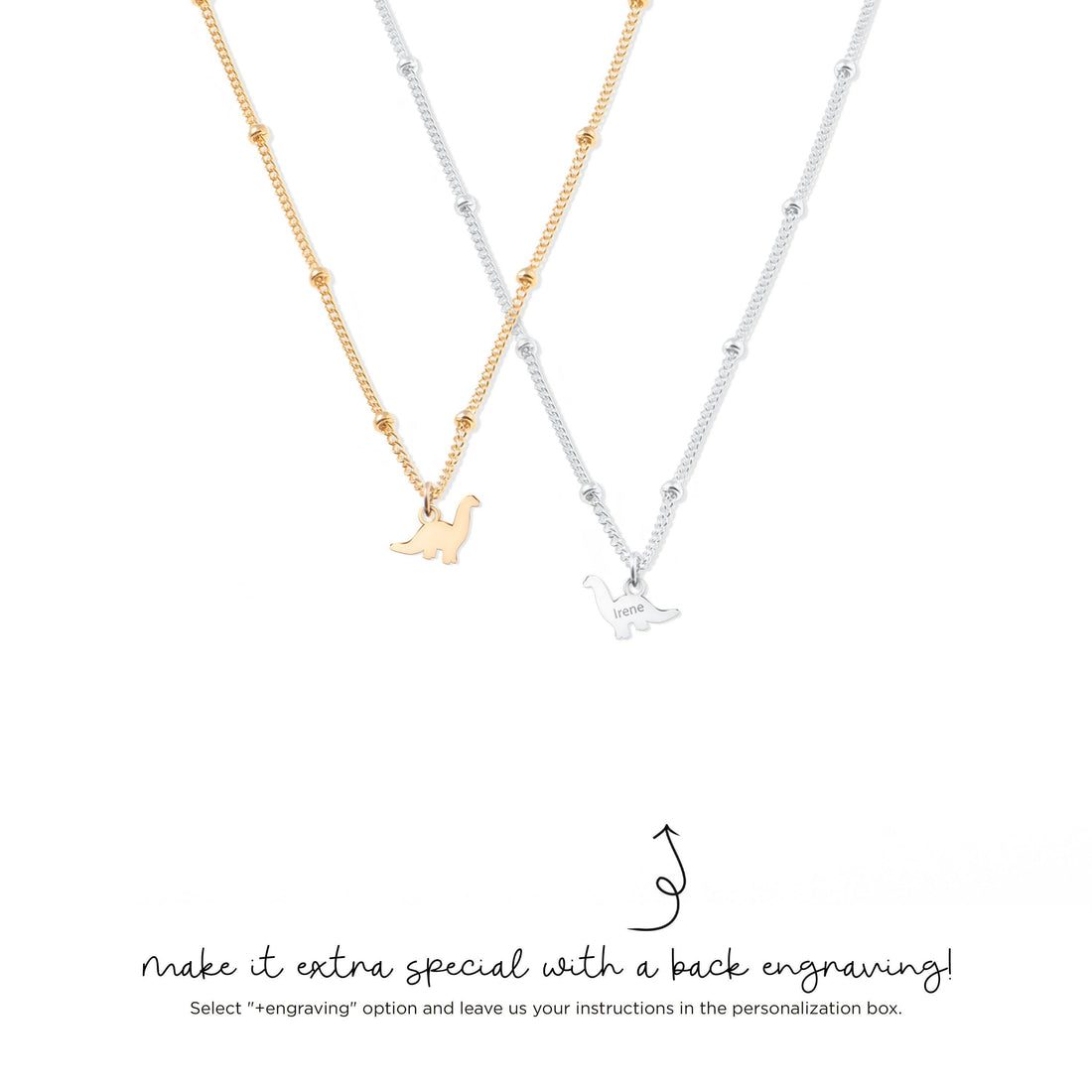 Brachiosaurus Charm Beady Necklace